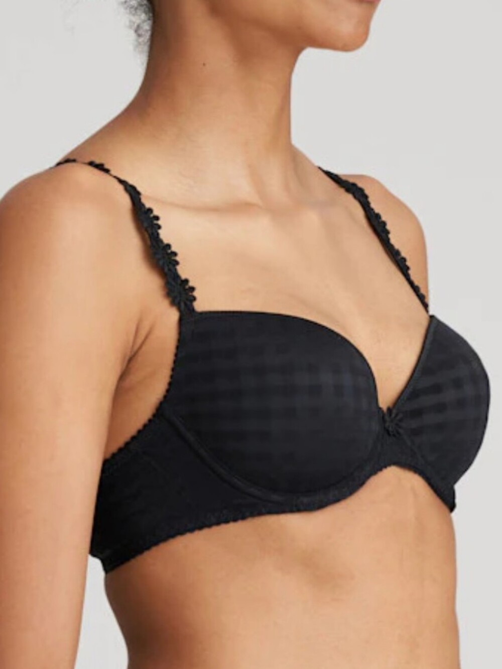 Marie Jo Avero Padded Plunge Black Padded Balconette Bra Sz 32D